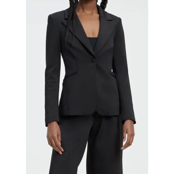 Good American GJK0112-001 Women's Sz 3/L Black Classic Sculpted Blazer - Picture 11 of 11